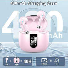 Load image into Gallery viewer, Wireless Earbuds, 2024 Bluetooth Headphones V5.3 Ear Buds Built-in ENC Noise Cancelling Mics, 40H Stereo Bass Bluetooth Earbuds with Dual LED Display, IP7 Waterproof Earphones for Android iOS, Pink
