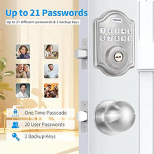 Load image into Gallery viewer, Keyless Entry Door Lock, Electronic Keypad Deadbolt with Door Knob, Deadbolt Smart Door Lock for Front Door, Front Door Lock Set, Auto Lock, Easy Installation, Satin Nickel
