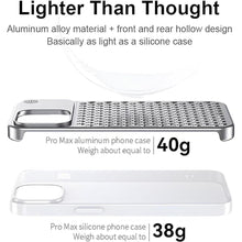 Load image into Gallery viewer, Compatible with iPhone 15 Pro/Pro Max Metal Case [Aviation Aluminum Alloy] Ultra-Thin Frameless Slim Lightweight Heat Dissipation Cooling Camera Cover Protective Cases (Silver,Pro Max)
