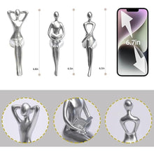 Load image into Gallery viewer, Quoowiit Thinker Statue - Office &amp; Home Decor, Silver Art Sculpture - 3 Piece Set
