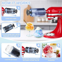 Load image into Gallery viewer, Ice Shaver Attachment for KitchenAid Stand Mixer- Efficient Shaved Ice Maker, High Production Shave Ice Machines Ice Cream Maker, Essential Mixer Parts with 8 Molds - By Aooaid
