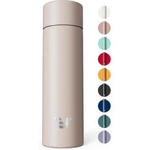 Load image into Gallery viewer, Mini Stainless Steel Water Bottle 14oz - Non-insulated | Designed for Bags | Slim, Ultra Lightweight &amp; Stylish – Desert Beige

