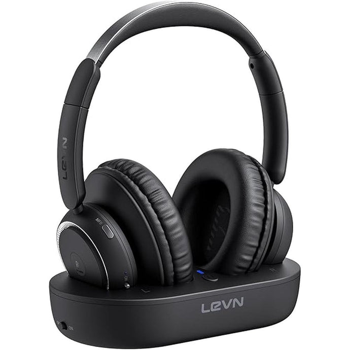 LEVN Wireless Headphones for TV Watching, TV Headphones Wireless for Seniors with Transmitter Charging Base, Hearing-impaired, No Audio Delay Blutooth 5.2, Plug and Play, Gifts for Elderly