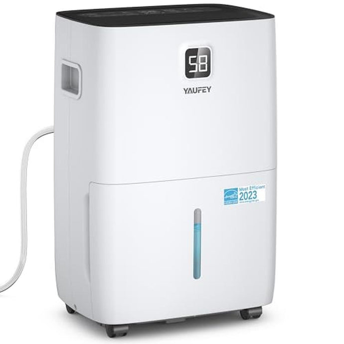 Yaufey 120 Pints Energy Star Dehumidifier for Home, Basement and Large Room up to 6000 Sq. Ft., with Drain Hose, Timer, Intelligent Humidity Control and Large Water Tank