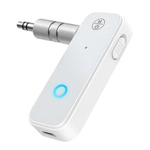 Load image into Gallery viewer, Aux Bluetooth Adapter for Car, 2 in 1 Bluetooth Transmitter Receiver for Hands-Free Call, Noise Cancelling 3.5mm AUX Bluetooth 5.0 Receiver for Home Stereo System/Headphones/Easy Connect White

