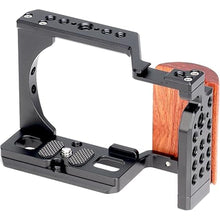 Load image into Gallery viewer, Foto4easy zv-e10 cage with Wood Handle for Sony ZV-E10 Camera,Quick Release Plate for Arca-Swiss,1/4&quot; &amp; 3/8&quot; Screw Holes and Cold Shoe Mount for Accessories
