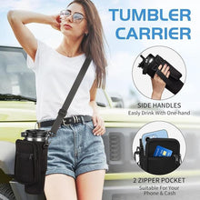 Load image into Gallery viewer, 30oz Insulated-Tumblers Travel Coffee Mug - w/Straw &amp; Flip Lid, Silicone Boot, Strap Carrier Bag, Cold 24H &amp; Hot 12H, Stainless-Steel Coffee Tumbler Insulated Water Bottle Fits in Car Cup Holder
