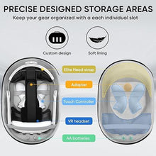Load image into Gallery viewer, Hard Carrying Case Compatible with Meta Quest 3S/3 Accessories, Custom Storage Space for VR Gear/Elite Head Strap/Controllers/Adapter/AA Batteries, with Lens Cover for Travel and Protection
