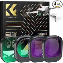 Load image into Gallery viewer, K&amp;F Concept ND UV CPL Filters Kit Compatible with DJI Mini 4 Pro, 4 Pack(CPL+UV+ND8+ND16) Multi-Coated Optical Glass Filter Drone Camera Accessories
