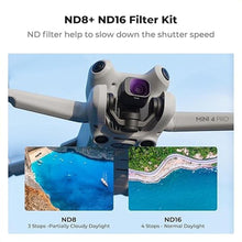 Load image into Gallery viewer, K&amp;F Concept ND UV CPL Filters Kit Compatible with DJI Mini 4 Pro, 4 Pack(CPL+UV+ND8+ND16) Multi-Coated Optical Glass Filter Drone Camera Accessories
