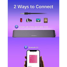 Load image into Gallery viewer, Nylavee Computer Speakers, Hi-Fi Stereo Quality PC Speakers, USB Powered Computer Sound Bar with 3 EQ Modes, Bluetooth 5.0 and 3.5mm Aux-in Computer Speakers for Desktop
