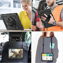 Load image into Gallery viewer, SEYMAC stock Case for Samsung Galaxy Tab A9+ Plus 11'', Full-Body Drop Protection Case with Screen Protector Pencil Holder [360° Rotating Hand Strap] &amp;Stand, Black
