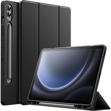 Load image into Gallery viewer, JETech Case for Samsung Galaxy Tab S9 FE+ / S9 FE Plus 12.4-Inch with S Pen Holder, Soft TPU Tri-Fold Stand Protective Tablet Cover, Support S Pen Charging, Auto Wake/Sleep (Black)
