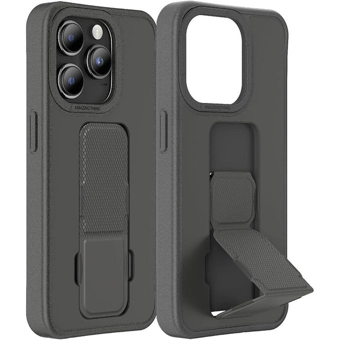 AMAZINGthing for iPhone 15 Pro Max Case with Built-in Kickstand, Magnetic Case Compatible with Magsafe Wireless Charging, Anti Fingerprint, 12FT Drop-Proof, Matte Pro Mag Series, Black