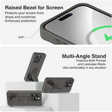 Load image into Gallery viewer, AMAZINGthing for iPhone 15 Pro Max Case with Built-in Kickstand, Magnetic Case Compatible with Magsafe Wireless Charging, Anti Fingerprint, 12FT Drop-Proof, Matte Pro Mag Series, Black
