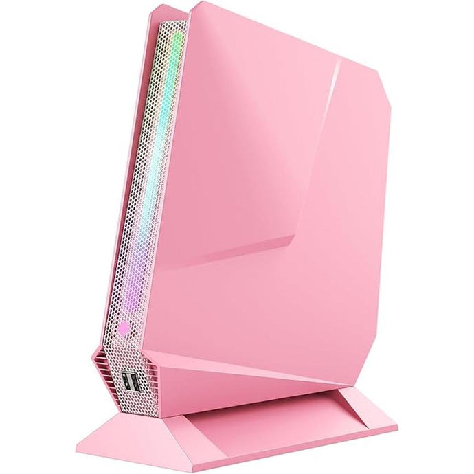 Gaming Mini PC, Intel I7-8750H Mini PC Nvdia GTX1050 DDR5 6C/12T RGB Lights Mini Desktop Computer, 16GB DDR4 512GB NVMe SSD, 2X HDMI Type-C WiFi6 BT5.2, Windows 11 Pro, Pink