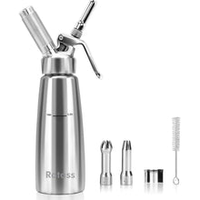 Load image into Gallery viewer, 304 Stainless Steel Whipped Cream Dispenser 500ml with 3 Nozzles, Cream Sprayer For Desserts, Cream Whipper, Espumas Siphon, Cream Siphon, Espuma Bottle, Whipped Cream Maker For Christmas Gifts
