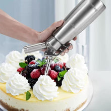 Load image into Gallery viewer, 304 Stainless Steel Whipped Cream Dispenser 500ml with 3 Nozzles, Cream Sprayer For Desserts, Cream Whipper, Espumas Siphon, Cream Siphon, Espuma Bottle, Whipped Cream Maker For Christmas Gifts
