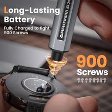 Load image into Gallery viewer, AM ARROWMAX Mini Electric Screwdriver, Precision Screwdriver Set w/ 28 Magnetic Bits, Red Dot, IF Winning Design, Rechargeable Cordless Screwdriver for Phone, Laptop, Watch, RC(SES MINI) Grey
