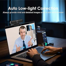 Load image into Gallery viewer, saylas 2K Webcam, FHD Streaming Camera with 2K/30fps, 1080P/60fps, Autofocus, Dual Noise-Cancelling Microphones, Privacy Cover and Tripod, for Computer/Zoom/Skype/Teams/Laptop/MacBook/Windows
