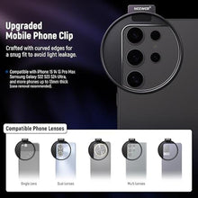 Load image into Gallery viewer, NEEWER Upgraded 67mm Phone Filter Mount Threaded Lens Filter Clip w/Cold Shoe Mount, Locking Knob, 13mm Opening Compatible with iPhone 16 15 Pro Max Plus 14 13 Samsung Galaxy S22 S23 S24 Ultra, LA006
