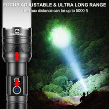 Load image into Gallery viewer, Rechargeable Flashlights 2000 High Lumens, Long Range 5000ft, Super Bright LED Flashlight USB C, High Powerd Multi-Functional Heavy Duty Strong Flash Light High Beam, for Emergency Security Camping
