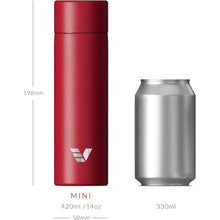 Load image into Gallery viewer, Mini Stainless Steel Water Bottle 14oz - Non-insulated | Designed for Bags | Slim, Ultra Lightweight &amp; Stylish – Red
