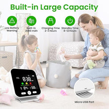 Load image into Gallery viewer, Portable CO2 Detector, Temperature Humidity CO2 Sensor, 4-in-1 Portable CO2 Monitor, Accurate NDIR Sensor, CO2 Meter with Alarm, for Grow Tents, Homes, Factories, Travel, Cars

