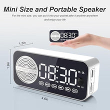 Load image into Gallery viewer, Digital LED Alarm Clock with Wireless Speaker, Dual Alarm Clocks for Bedroom/Heavy Sleepers/Adult/Teens, Bluetooth Speaker Support TF Card Playback FM Radio (White)
