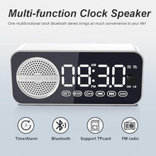 Load image into Gallery viewer, Digital LED Alarm Clock with Wireless Speaker, Dual Alarm Clocks for Bedroom/Heavy Sleepers/Adult/Teens, Bluetooth Speaker Support TF Card Playback FM Radio (White)
