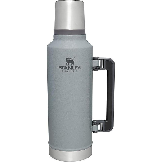 Stanley Classic Legendary Vacuum Bottle 2.0 qt | Wide Mouth with Leakproof Cup Lid | Keep Drinks Hot or Cold | Packable for Travel | Insulated Stainless Steel Thermos | BPA-Free | Hammertone Silver