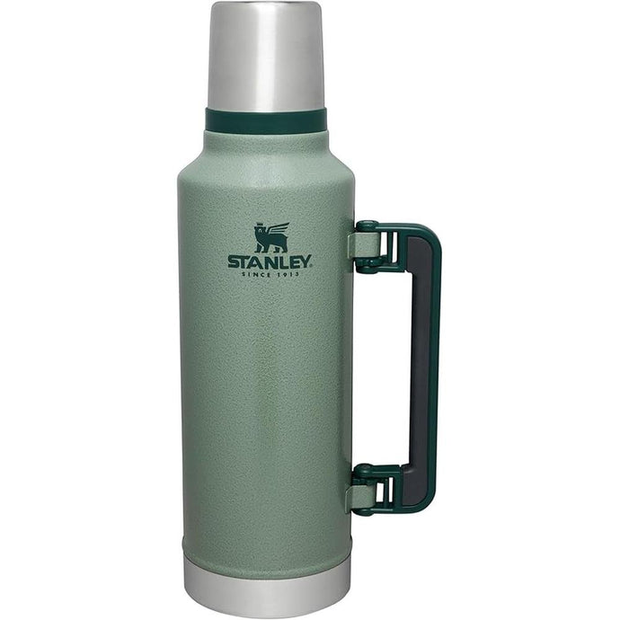 Stanley Classic Legendary Vacuum Bottle 2.0 qt | Wide Mouth with Leakproof Cup Lid | Keep Drinks Hot or Cold | Packable for Travel | Insulated Stainless Steel Thermos | BPA-Free | Hammertone Green