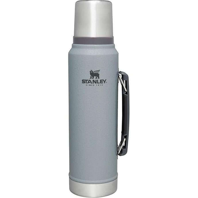 Stanley Classic Legendary Vacuum Bottle 1.1 qt | Wide Mouth with Leakproof Cup Lid | Keep Drinks Hot or Cold | Packable for Travel | Insulated Stainless Steel Thermos | BPA-Free | Hammertone Silver