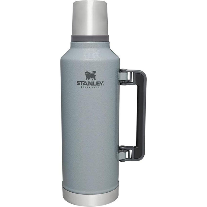 Stanley Classic Legendary Vacuum Bottle 2.5 qt | Wide Mouth with Leakproof Cup Lid | Keep Drinks Hot or Cold | Packable for Travel | Insulated Stainless Steel Thermos | BPA-Free | Hammertone Silver