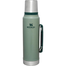 Load image into Gallery viewer, Stanley Classic Legendary Vacuum Bottle 1.1 qt | Wide Mouth with Leakproof Cup Lid | Keep Drinks Hot or Cold | Packable for Travel | Insulated Stainless Steel Thermos | BPA-Free | Hammertone Green
