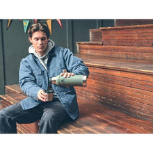 Load image into Gallery viewer, Stanley Classic Legendary Vacuum Bottle 1.0 qt | Wide Mouth with Leakproof Cup Lid | Keep Drinks Hot or Cold | Packable for Travel | Insulated Stainless Steel Thermos | BPA-Free | Hammertone Green
