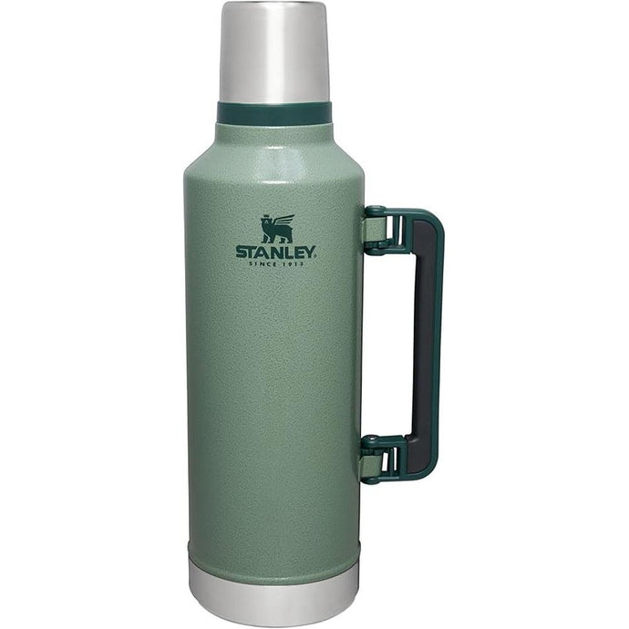 Stanley Classic Legendary Vacuum Bottle 2.5 qt | Wide Mouth with Leakproof Cup Lid | Keep Drinks Hot or Cold | Packable for Travel | Insulated Stainless Steel Thermos | BPA-Free | Hammertone Green