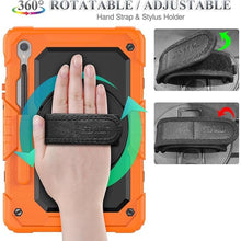 Load image into Gallery viewer, SEYMAC stock Case for Samsung Galaxy Tab S9/ S9 FE 5G Tablet Case with Screen Protector Pencil Holder [360 Rotating Hand Strap] &amp;Stand, Drop-Proof for Galaxy Tab S9 FE 10.9''/ S9 11'', Orange
