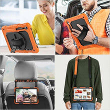 Load image into Gallery viewer, SEYMAC stock Case for Samsung Galaxy Tab S9/ S9 FE 5G Tablet Case with Screen Protector Pencil Holder [360 Rotating Hand Strap] &amp;Stand, Drop-Proof for Galaxy Tab S9 FE 10.9''/ S9 11'', Orange

