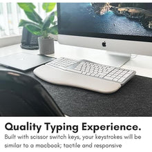 Load image into Gallery viewer, Macally Backlit Bluetooth Ergonomic Keyboard for Mac - Sculpted for Comfort - Wireless Ergonomic Keyboard (100-Key MacOS Layout) - Rechargeable Split Ergo Keyboard - MacBook, iMac, iPad, iPhone
