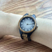 Load image into Gallery viewer, MII YEW Natural Mens Wood Watches Round Analog Quartz Casual Wooden Watch Gradient Gray Dial
