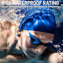 Load image into Gallery viewer, IP68 Waterproof Swimming Headphones with Mic, Stereo Sweatproof in-Ear Earphones, Noise Cancelling Headsets for Gym Running Workout, 16 Hours Playtime

