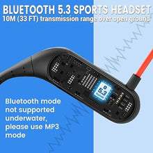 Load image into Gallery viewer, IP68 Waterproof Swimming Headphones with Mic, Stereo Sweatproof in-Ear Earphones, Noise Cancelling Headsets for Gym Running Workout, 16 Hours Playtime
