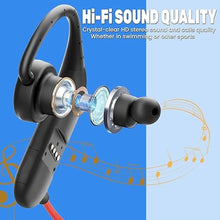 Load image into Gallery viewer, IP68 Waterproof Swimming Headphones with Mic, Stereo Sweatproof in-Ear Earphones, Noise Cancelling Headsets for Gym Running Workout, 16 Hours Playtime
