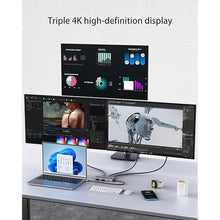 Load image into Gallery viewer, 4K Triple Monitor Docking Station, 7-in-1 USB C Hub with Dual HDMI 4K@60Hz, DP 8K@30Hz/4K@144Hz/4K@120Hz, 100W PD, 3x10Gbps USB for Dell/HP/Lenovo
