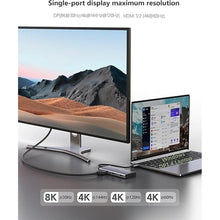 Load image into Gallery viewer, 4K Triple Monitor Docking Station, 7-in-1 USB C Hub with Dual HDMI 4K@60Hz, DP 8K@30Hz/4K@144Hz/4K@120Hz, 100W PD, 3x10Gbps USB for Dell/HP/Lenovo
