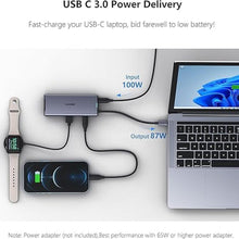 Load image into Gallery viewer, 4K Triple Monitor Docking Station, 7-in-1 USB C Hub with Dual HDMI 4K@60Hz, DP 8K@30Hz/4K@144Hz/4K@120Hz, 100W PD, 3x10Gbps USB for Dell/HP/Lenovo
