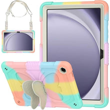 Load image into Gallery viewer, Cover for Samsung Galaxy Tab A9+ Plus Case for Kids Girl, Galaxy Tab A9+ 11 inch 2023 with Butterfly Stand Shoulder Strap Shockproof Protective, Colorful Rosegold
