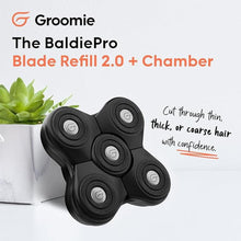Load image into Gallery viewer, BaldiePro Blade Refill 2.0 + Chamber - Electric Shaver Replacement Head For BaldiePro Head Shaver - Electric Razor Replacement Blades for Bald Head and Face - Waterproof for Wet and Dry Shave
