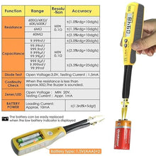 Load image into Gallery viewer, Digital SMD Tester 6000 Counts, Auto Ranging Intelligent Resistance Capacitance Diode Zener LED Battery Power Multi Meter Tweezer
